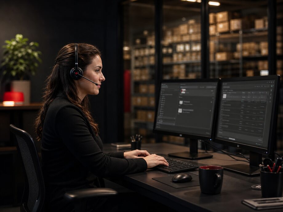 Especialistas do call center de e-commerce trabalhando em um único ambiente operacional
