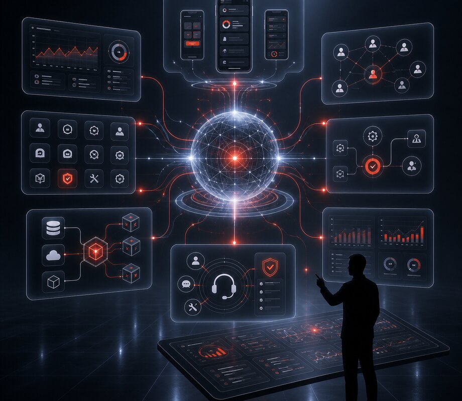 Экосистема Syntlex: мобильные приложения, панели управления, базы данных, API и техническая поддержка
