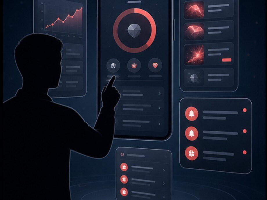 Интерфейс программы лояльности на смартфоне с QR-кодом, балансом, уровнем и предложениями